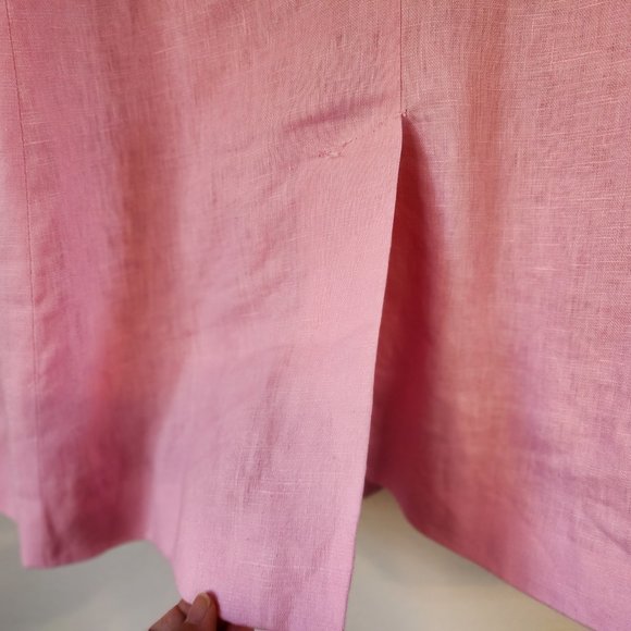 MNG by Mango Women Blazer Suit 100 Linen, Line, 1 botton front, Pockets, Lined - Picture 8 of 15